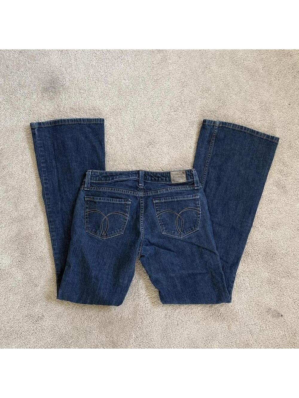 y2k 2000s Paris blues low rise dark wash flare jeans
